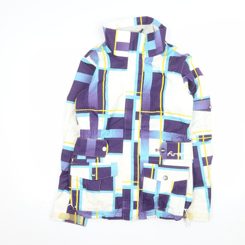 Firefly Women's Purple Check Ski Jacket Size S Waterproof Winter Coat