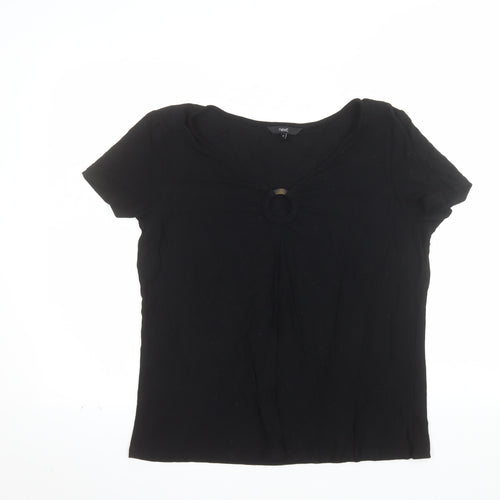 Next Women’s Black Size 16 Scoop Neck Short Sleeve Jersey Top