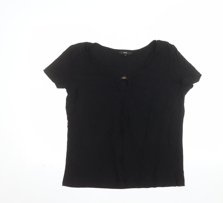 Next Women’s Black Size 16 Scoop Neck Short Sleeve Jersey Top