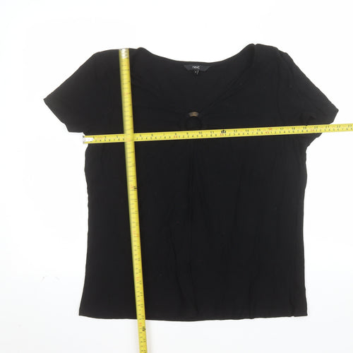 Next Women’s Black Size 16 Scoop Neck Short Sleeve Jersey Top
