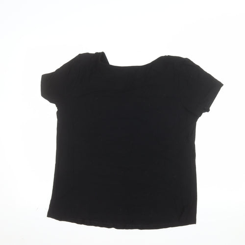 Next Women’s Black Size 16 Scoop Neck Short Sleeve Jersey Top