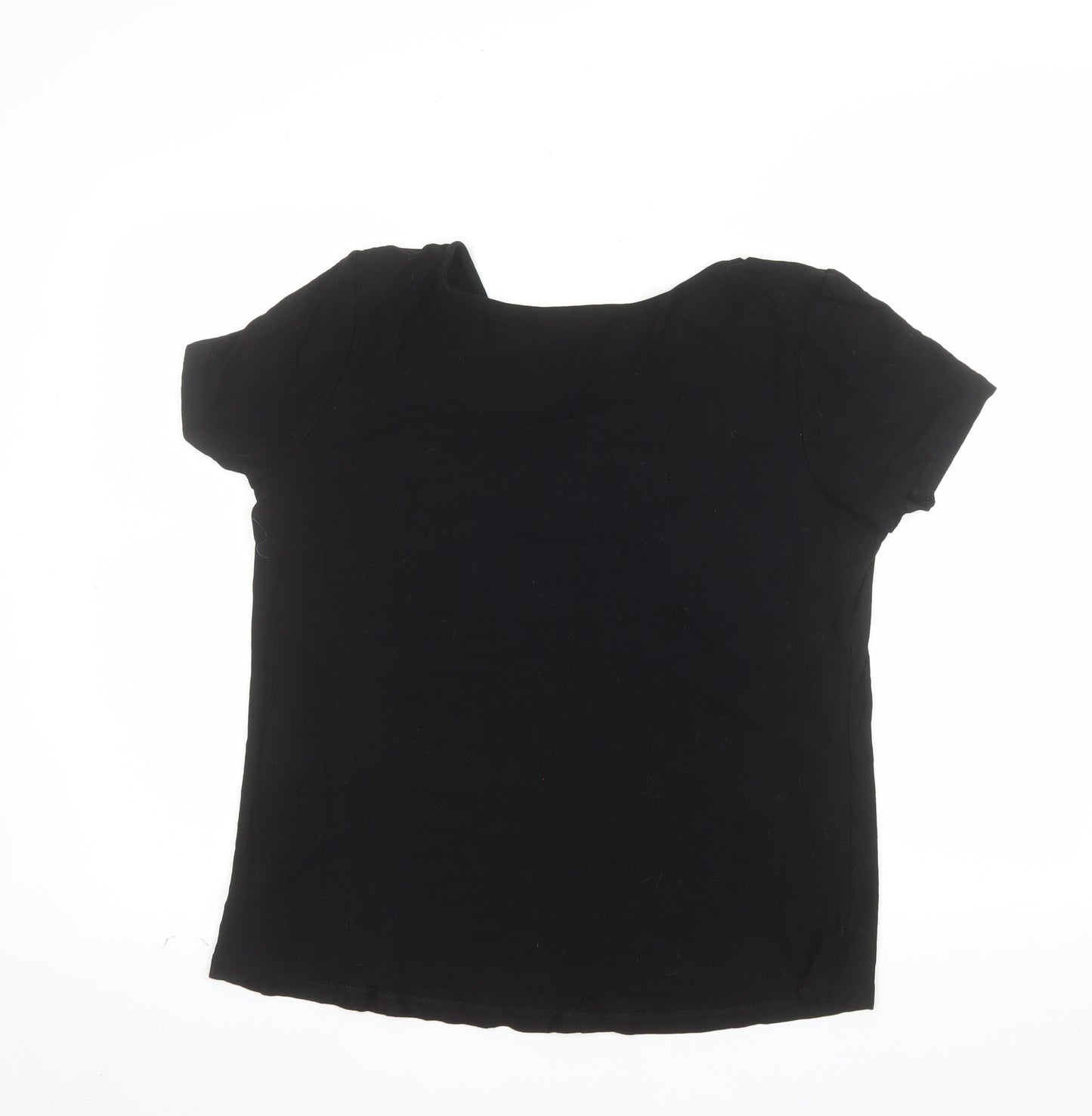 Next Women’s Black Size 16 Scoop Neck Short Sleeve Jersey Top
