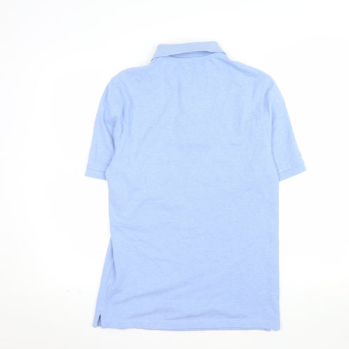Marks and Spencer Men's Blue Regular Fit Cotton Polo Shirt Size S