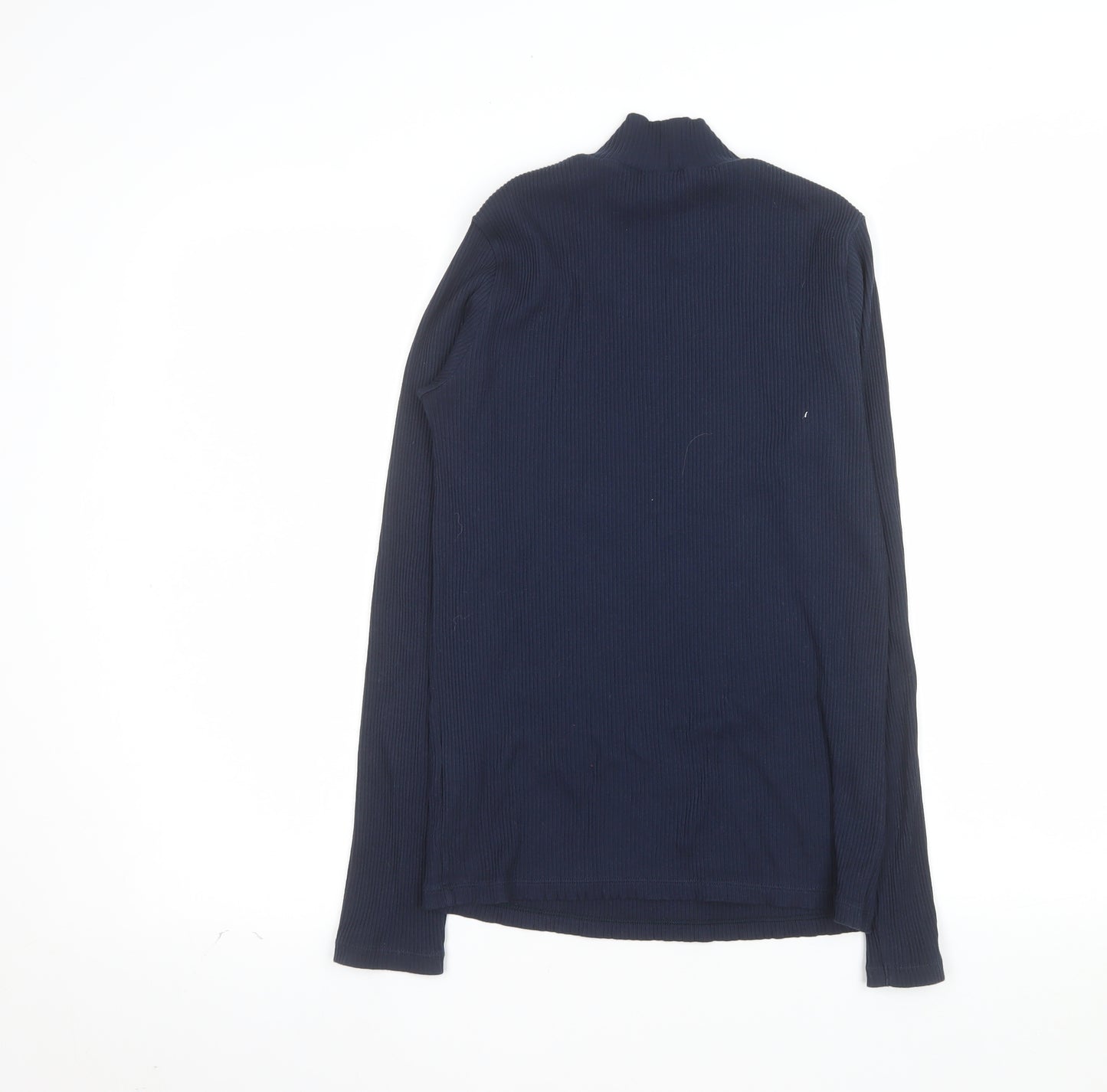 UNIQLO Women’s Blue Long Sleeve Mock Neck Cotton Top Size S