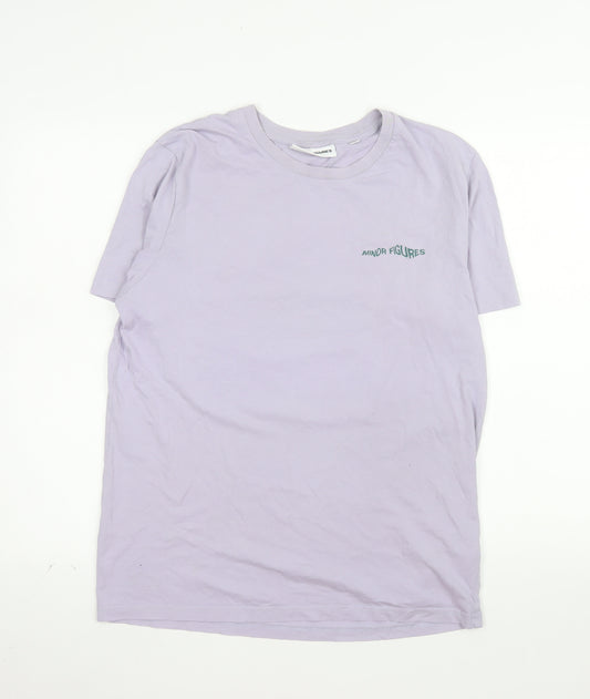 Minor Figures Men's Purple Cotton Graphic T-Shirt Size M