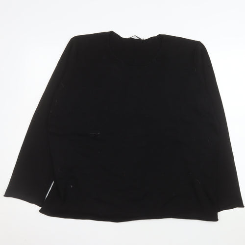 Gudrun Sjödén Women's Black Cotton Crew Neck Pullover Jumper XL