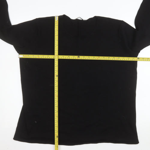Gudrun Sjödén Women's Black Cotton Crew Neck Pullover Jumper XL