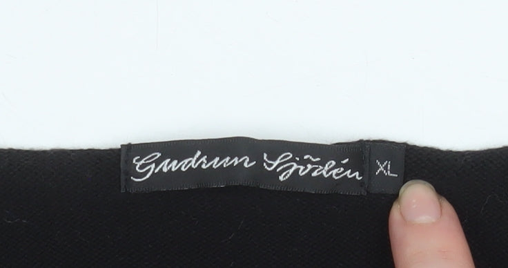 Gudrun Sjödén Women's Black Cotton Crew Neck Pullover Jumper XL