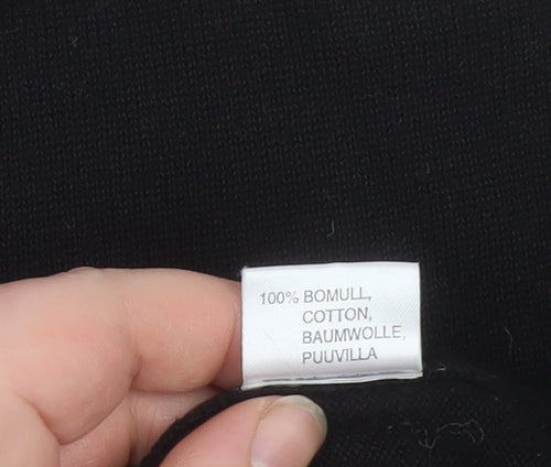 Gudrun Sjödén Women's Black Cotton Crew Neck Pullover Jumper XL