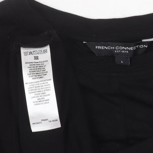 French Connection Women's Black L Basic Bamboo T-Shirt
