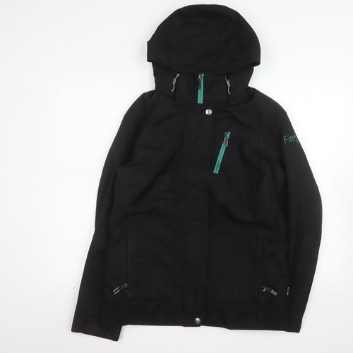 Firefly Womens Black Hooded Waterproof Ski Jacket Size M
