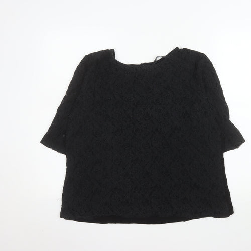 Dorothy Perkins Women's Black Lace 3/4 Sleeve Blouse Size 20