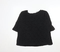 Dorothy Perkins Women's Black Lace 3/4 Sleeve Blouse Size 20