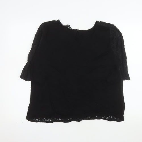 Dorothy Perkins Women's Black Lace 3/4 Sleeve Blouse Size 20