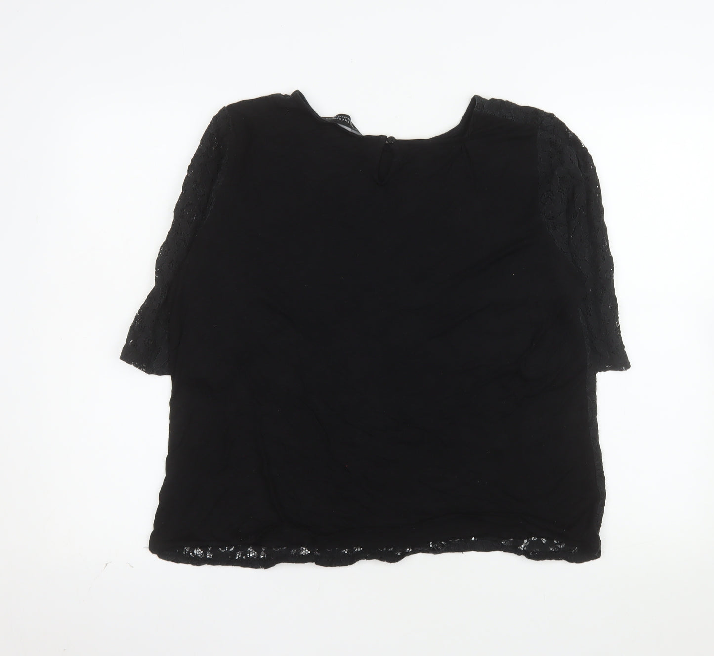 Dorothy Perkins Women's Black Lace 3/4 Sleeve Blouse Size 20