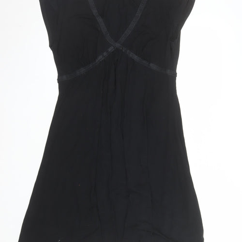 Gap Women’s Black Knee Length V-Neck Empire Waist Cotton Dress Size L