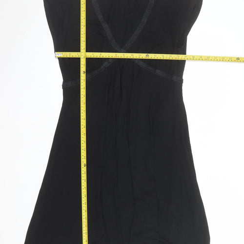 Gap Women’s Black Knee Length V-Neck Empire Waist Cotton Dress Size L