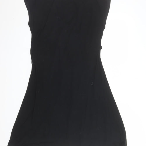 Gap Women’s Black Knee Length V-Neck Empire Waist Cotton Dress Size L