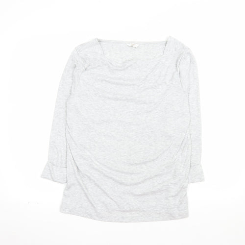 Cotton Traders Women's Grey Long Sleeve Boat Neck Top Size 14