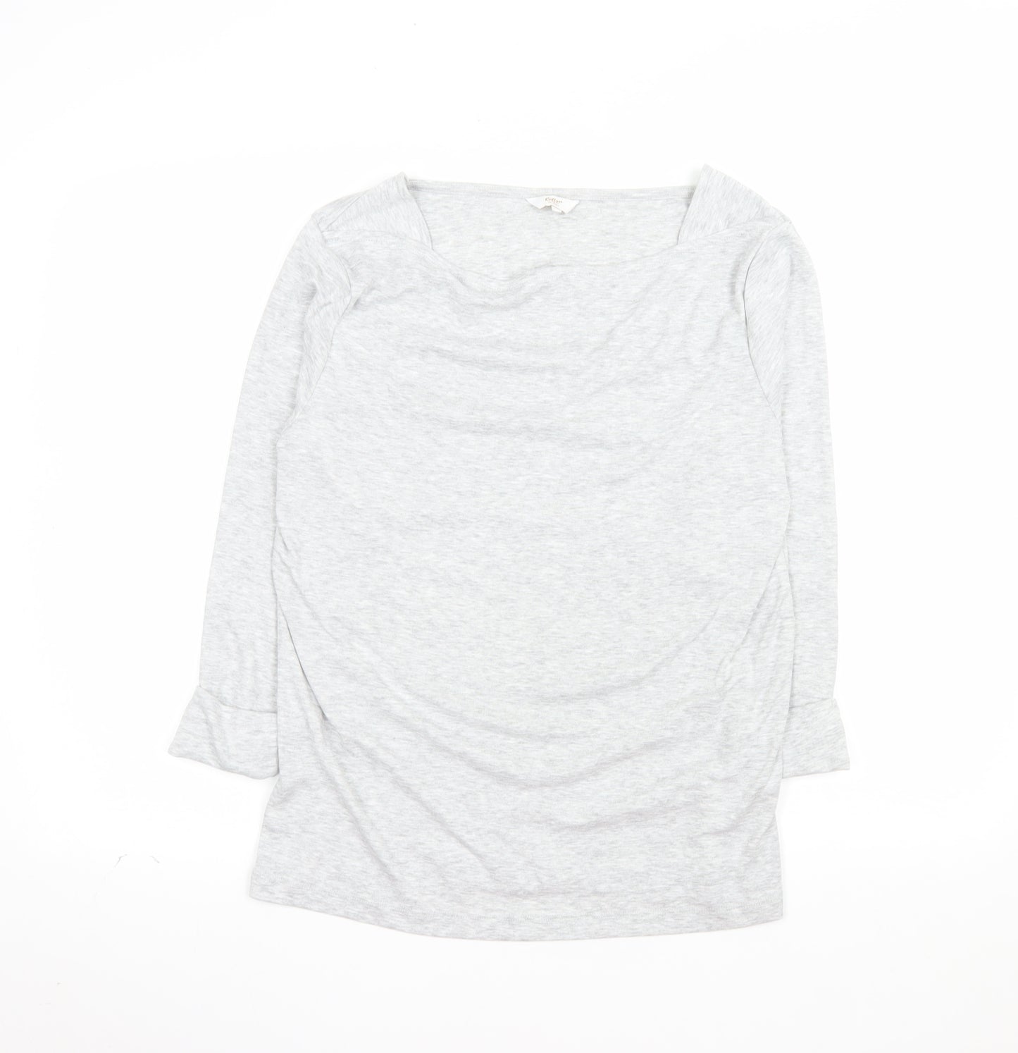 Cotton Traders Women's Grey Long Sleeve Boat Neck Top Size 14