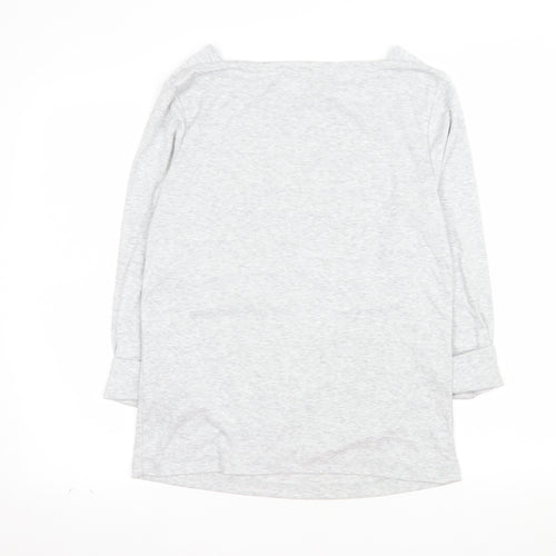 Cotton Traders Women's Grey Long Sleeve Boat Neck Top Size 14