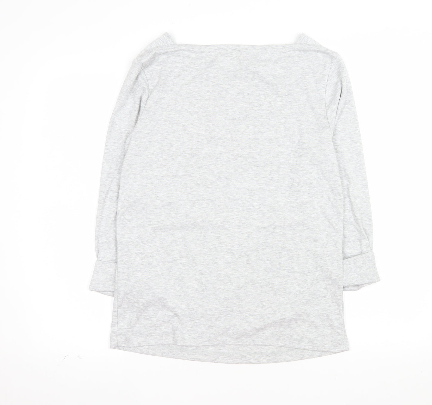 Cotton Traders Women's Grey Long Sleeve Boat Neck Top Size 14