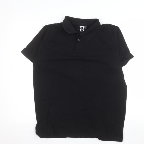 Cedar Wood State Men's Black Cotton Polo Shirt Size L