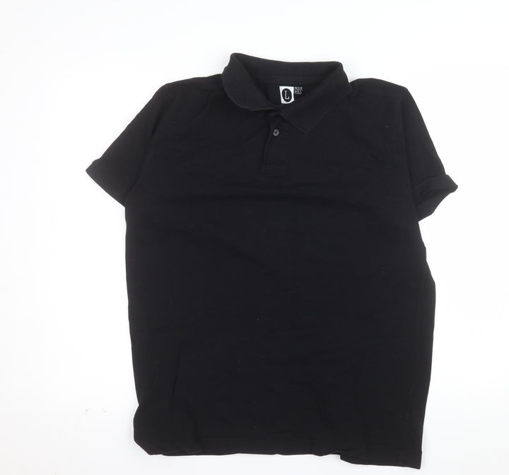Cedar Wood State Men's Black Cotton Polo Shirt Size L