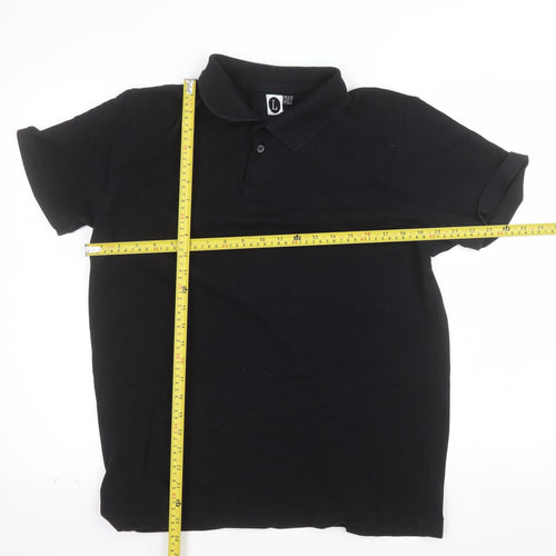 Cedar Wood State Men's Black Cotton Polo Shirt Size L