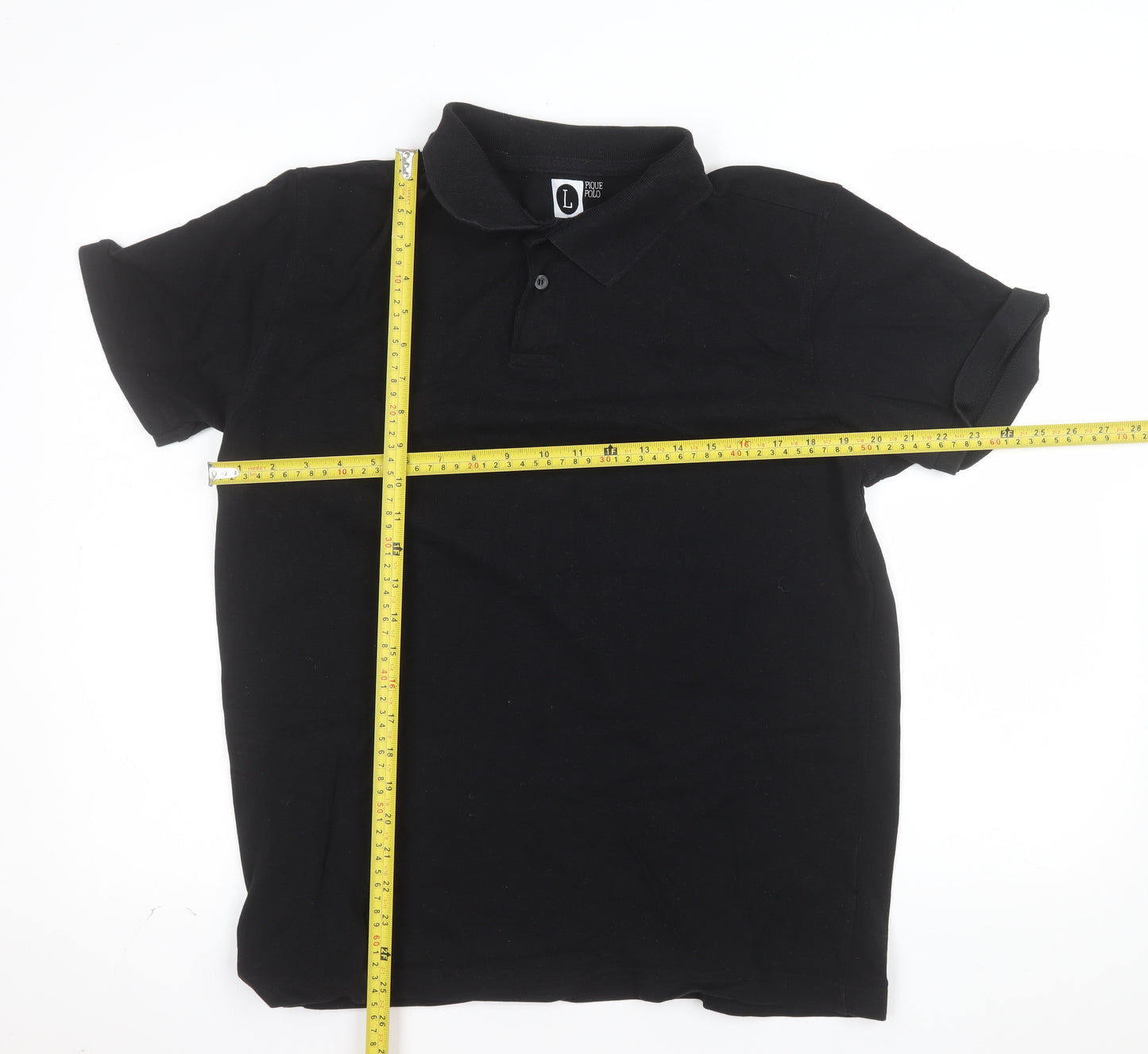Cedar Wood State Men's Black Cotton Polo Shirt Size L