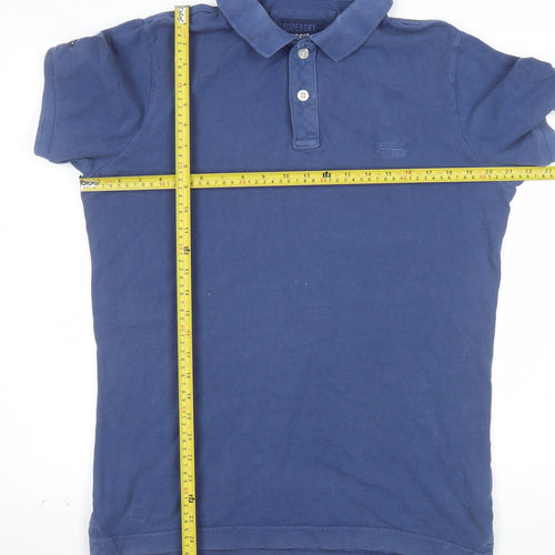 Superdry Men's Blue Classic Pique Polo Shirt XL Cotton