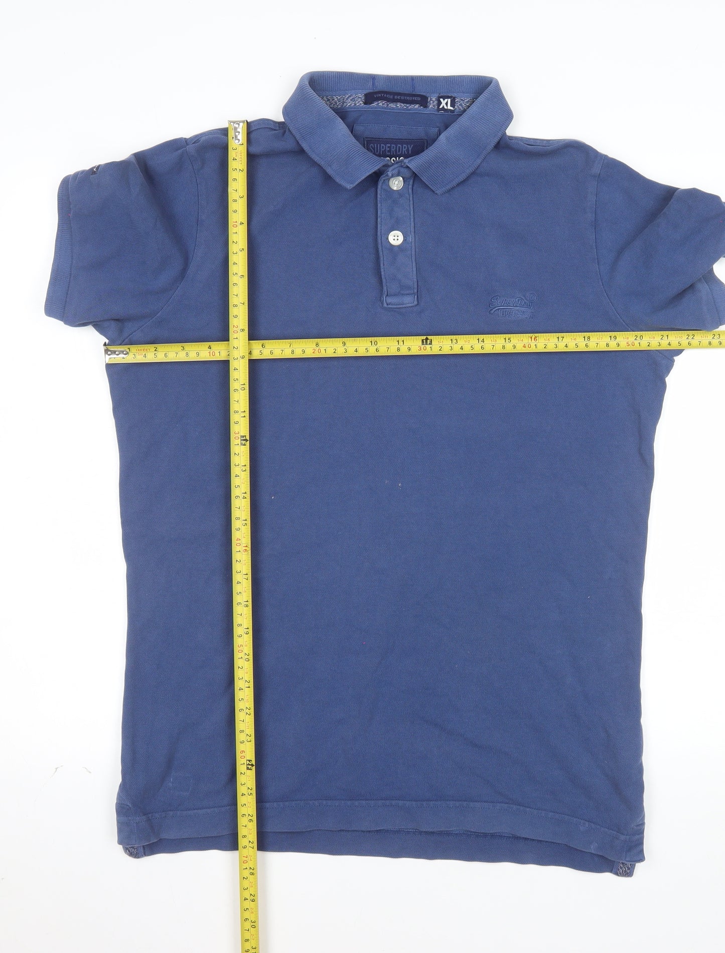 Superdry Men's Blue Classic Pique Polo Shirt XL Cotton