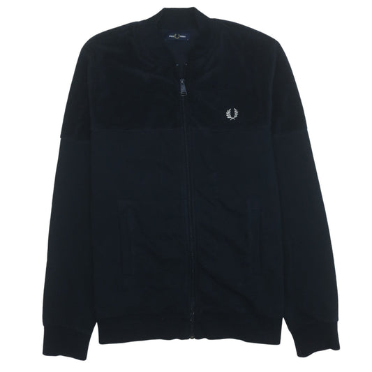 Fred Perry Men's Black Full Zip Sweatshirt Size L Classic Style