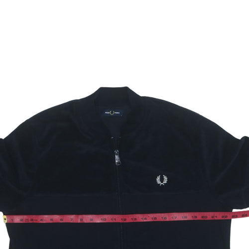 Fred Perry Men's Black Full Zip Sweatshirt Size L Classic Style