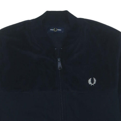Fred Perry Men's Black Full Zip Sweatshirt Size L Classic Style