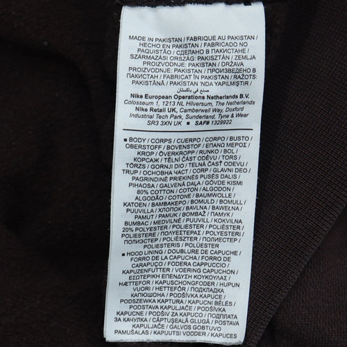 Nike Men's Brown Pullover Hoodie XS Fleece Sweatshirt