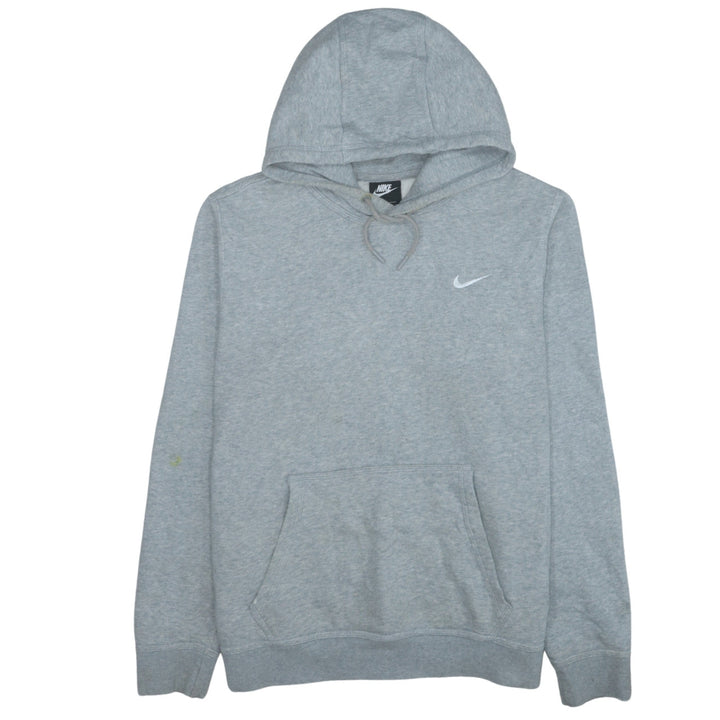 Nike Men's Grey Pullover Hoodie L Regular Fit Fleece Logo