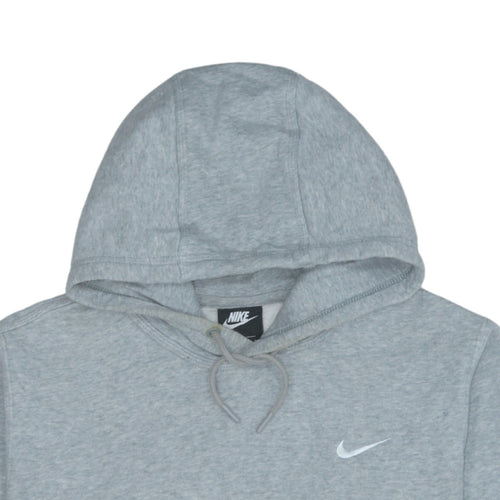 Nike Men's Grey Pullover Hoodie L Regular Fit Fleece Logo