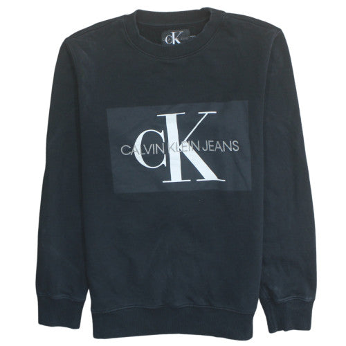 Calvin Klein Jeans Men's Black M Crew Neck Logo Sweatshirt