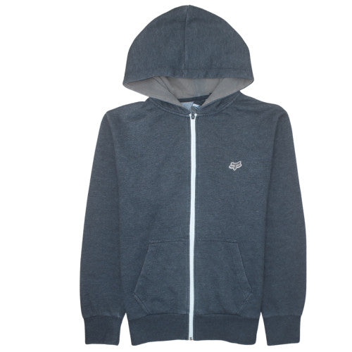 Fox Men's Grey Full Zip Hoodie M Fleece Cotton Polyester