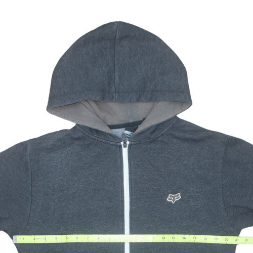 Fox Men's Grey Full Zip Hoodie M Fleece Cotton Polyester