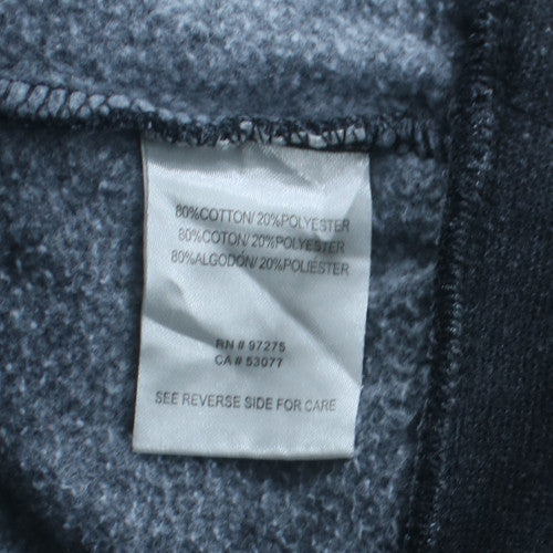 Fox Men's Grey Full Zip Hoodie M Fleece Cotton Polyester