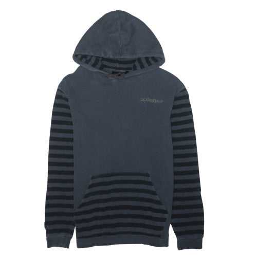 Quiksilver Men's Blue Striped Pullover Hoodie Size S