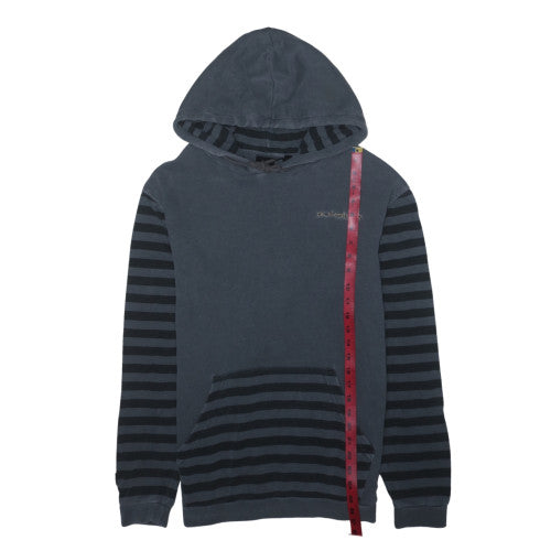 Quiksilver Men's Blue Striped Pullover Hoodie Size S