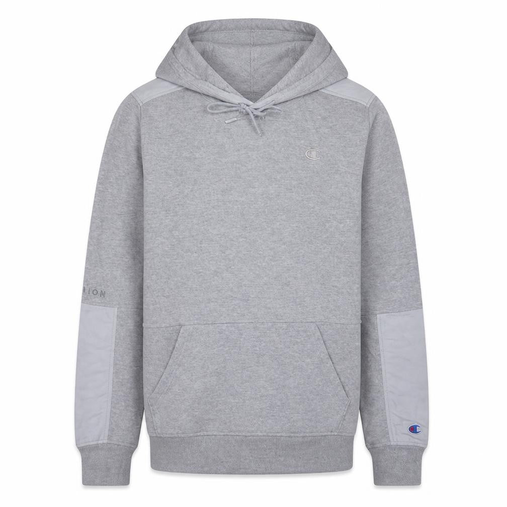 Champion Men's Grey Pullover Hoodie M Regular Fit Sports Fleece