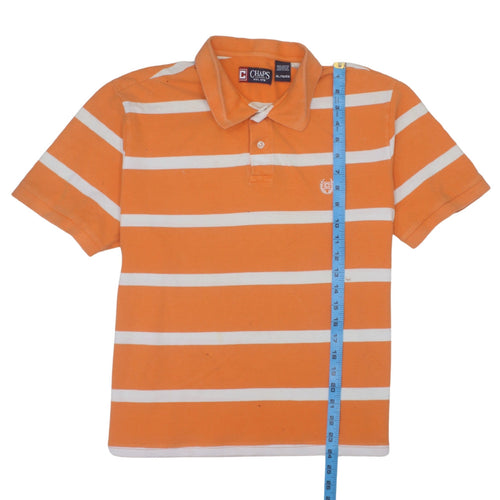 Chaps Men's Orange Striped Cotton Polo Shirt XL