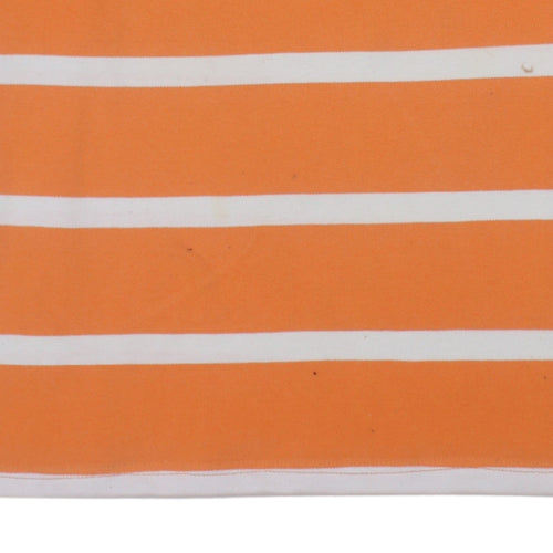 Chaps Men's Orange Striped Cotton Polo Shirt XL