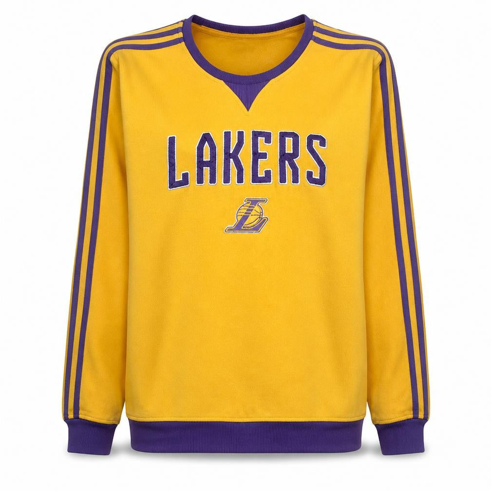 Adidas Men’s Yellow Lakers Pullover Sweatshirt XL Logo Sportswear