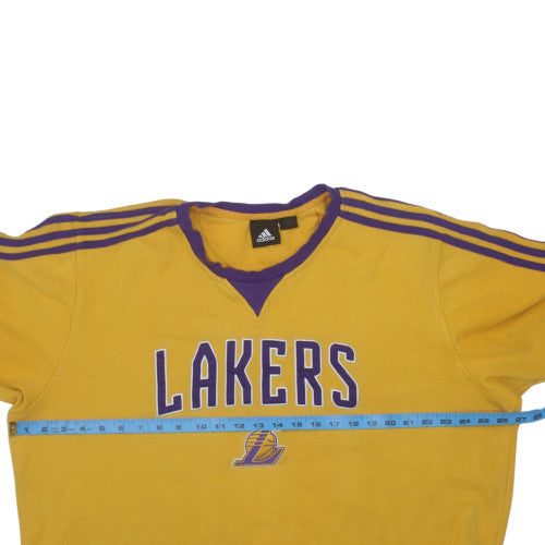 Adidas Men’s Yellow Lakers Pullover Sweatshirt XL Logo Sportswear
