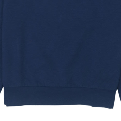 Nike Men Blue Logo Pullover Sweatshirt M Regular Fit Crew Neck